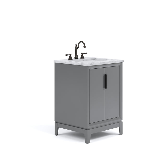 24" Single Sink Stellar Cashmere Grey Vanity with Carrara Marble Countertop and Faucet