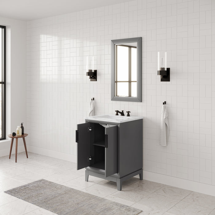 24-Inch Single Sink Marble Vanity Stanza Transitional Style with Included Faucet