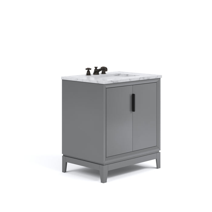 30" Marble Countertop Bathroom Vanity Tamsin Cashmere Grey Undermount Sink with Bronze Classic Faucet