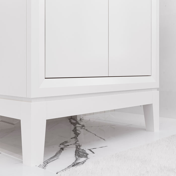 24-Inch Rubato Bathroom Vanity White Integrated Ceramic Sink Single Faucet Hole