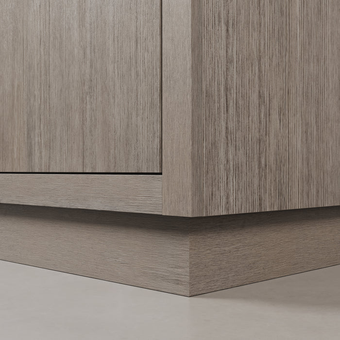 72 Inch Nirvana Double Sink Grey Oak Vanity Carrara White Marble Satin Gold Hardware with Mirrors
