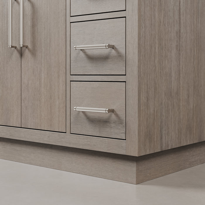 48" Ladera Grey Oak Single Sink Vanity with Carrara White Marble Countertop & Chrome Hardware