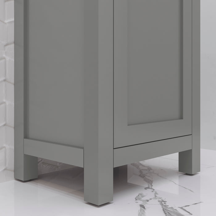18 Inch Summon Hardwood Transitional Bathroom Vanity Cashmere Grey Soft Close Chrome Hardware