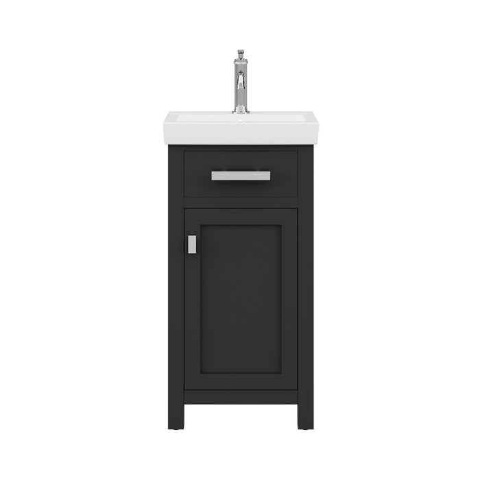 18-Inch Engage Ceramic Integrated Sink Bath Vanity Transitional Espresso with Soft Close Door