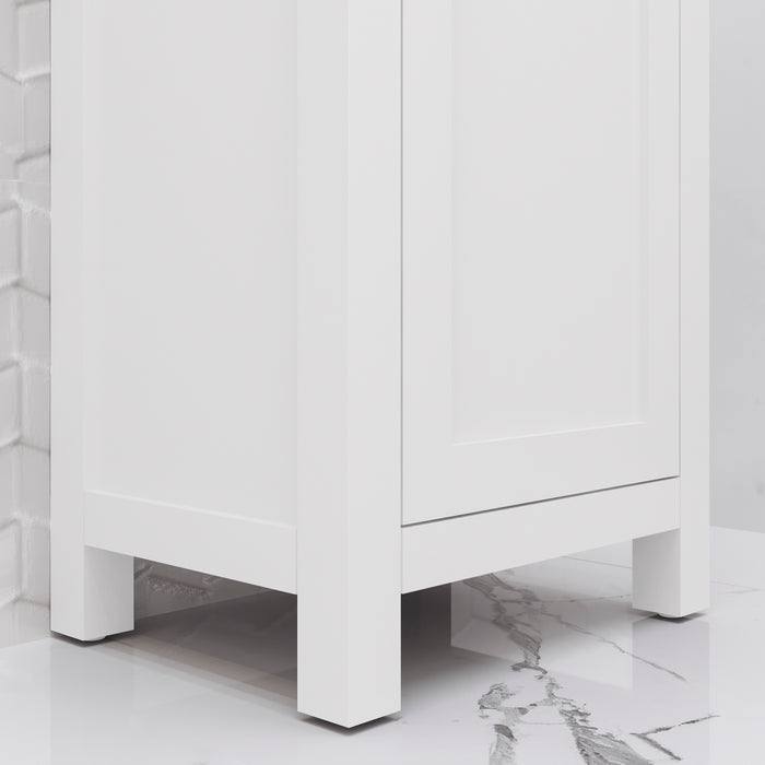 18 Inch Clutch Ceramic Vanity Pure White Integrated Sink Top with Chrome Hardware