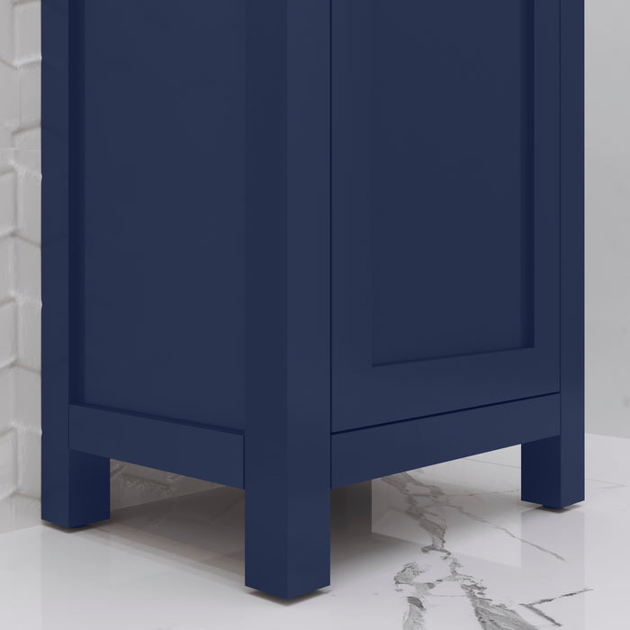 18 Inch Ceramic Sojourn Bathroom Vanity Monarch Blue Integrated Sink Top
