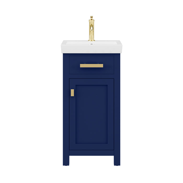 18 Inch Ceramic Sojourn Bathroom Vanity Monarch Blue Integrated Sink Top