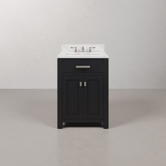 24" Ayala Espresso Single Sink Bathroom Vanity Set - Carrara Marble Top with Chrome Faucet Included