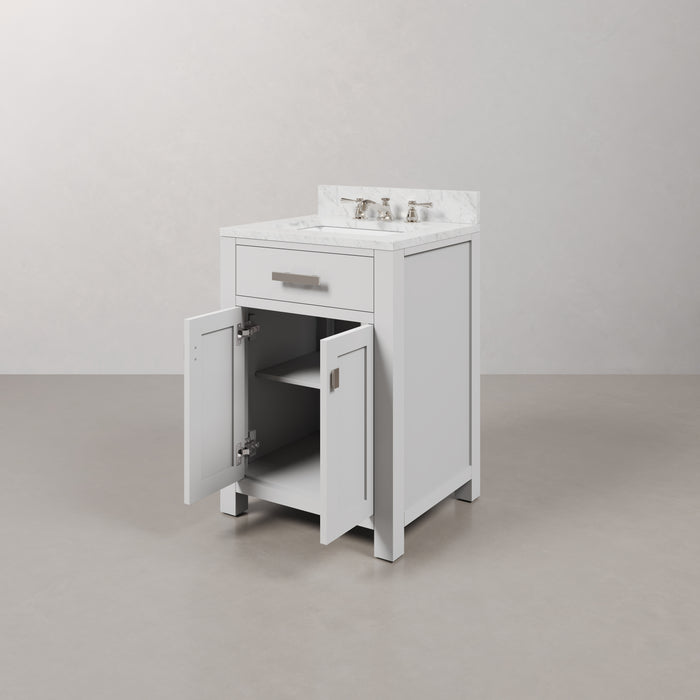 24 Inch Celeste Marble Single Sink Celeste Bathroom Vanity with Framed Mirror and Chrome Faucet