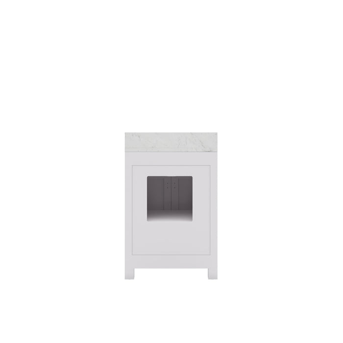 24 Inch Celeste Marble Single Sink Celeste Bathroom Vanity with Framed Mirror and Chrome Faucet