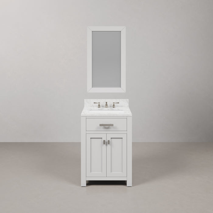 24 Inch Celeste Marble Single Sink Celeste Bathroom Vanity with Framed Mirror and Chrome Faucet