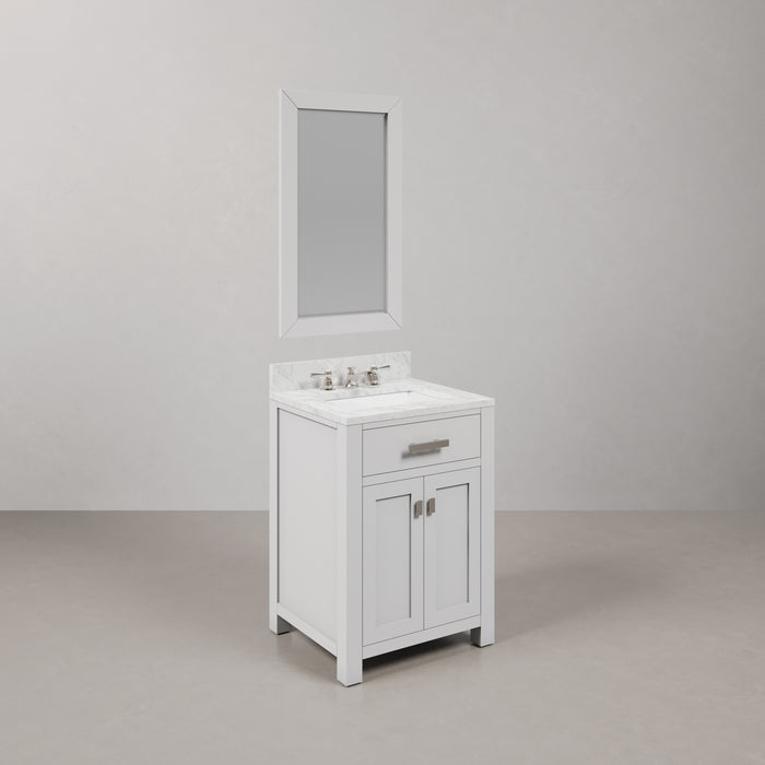 24 Inch Celeste Marble Single Sink Celeste Bathroom Vanity with Framed Mirror and Chrome Faucet