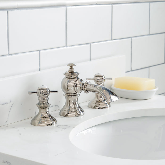 24-Inch Albie Single Sink Bath Vanity – Modern White with Quartz & Waterfall Faucet