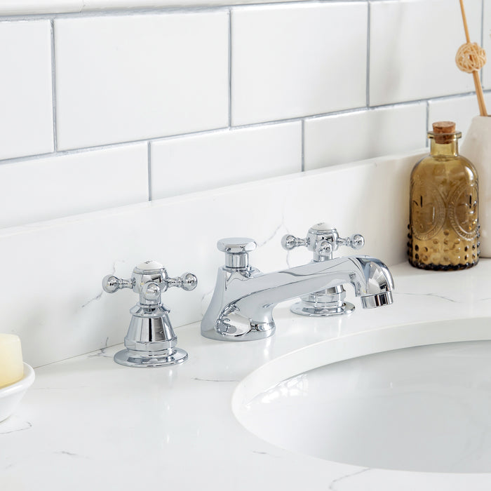 36-Inch Quartz Affinity Bath Vanity in Cashmere Grey with Classic Faucet & Chrome Hardware
