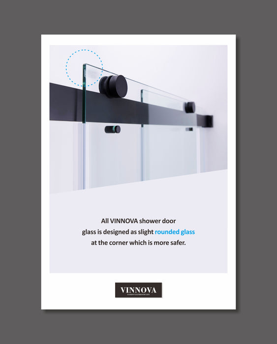Spezia 60" W x 76" H Double Sliding Frameless Shower Door in Matte Black
