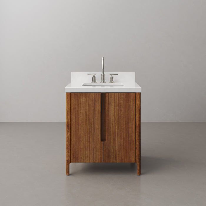 30-Inch Tarin Mango Wood Single Sink Bath Vanity with Chrome Faucet Included