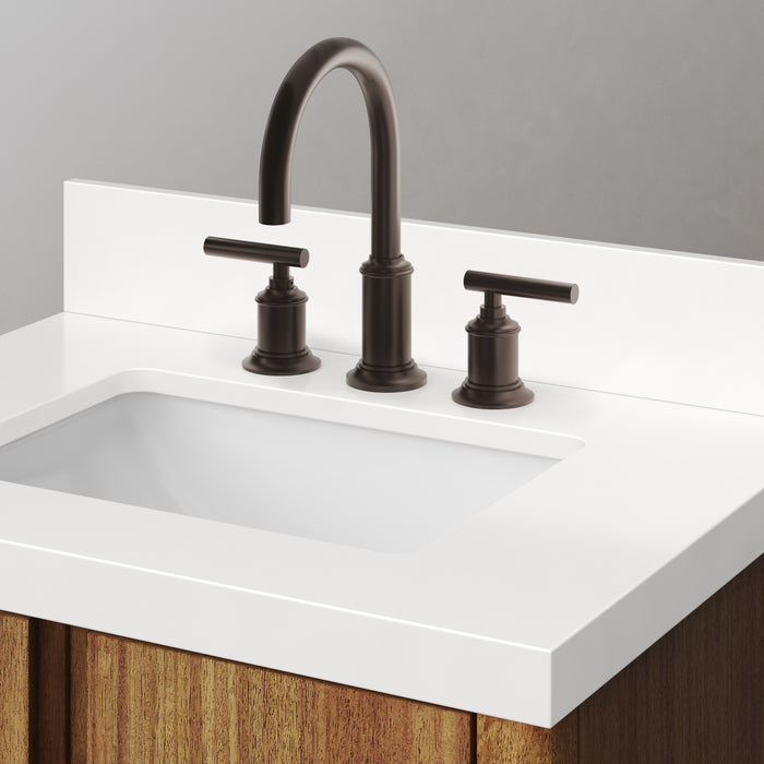 30-Inch Ellison Mango Wood Bathroom Vanity Single Undermount Sink Whitebrook Quartz ORB Faucet Included