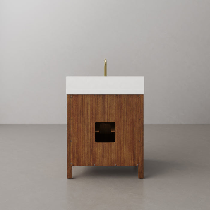 30-Inch Ashby Mango Wood Bathroom Vanity with Single Undermount Sink and Quartz Top