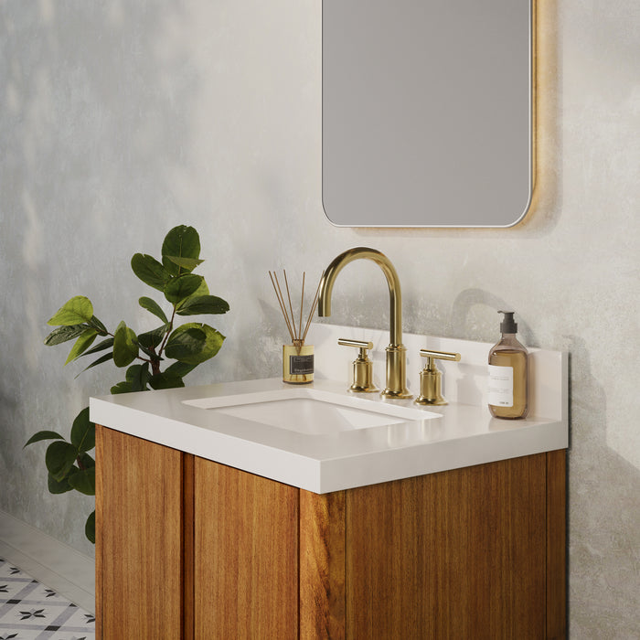 30-Inch Ashby Mango Wood Bathroom Vanity with Single Undermount Sink and Quartz Top