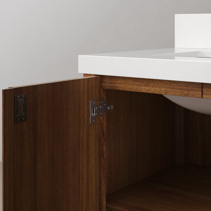 30-Inch Tarin Mango Wood Single Sink Bath Vanity with Chrome Faucet Included