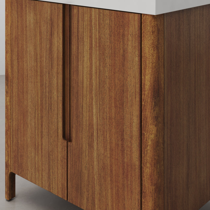 30-Inch Ashby Mango Wood Bathroom Vanity with Single Undermount Sink and Quartz Top