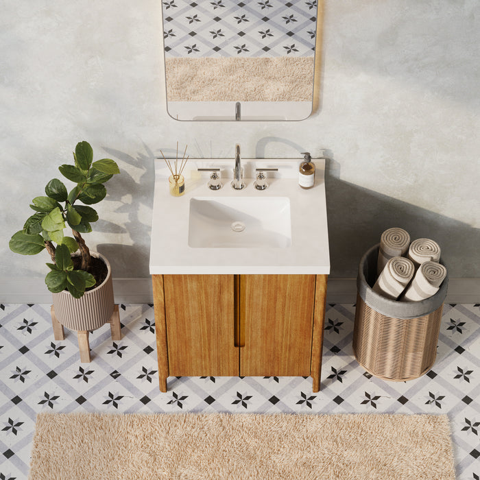30-Inch Tarin Mango Wood Single Sink Bath Vanity with Chrome Faucet Included