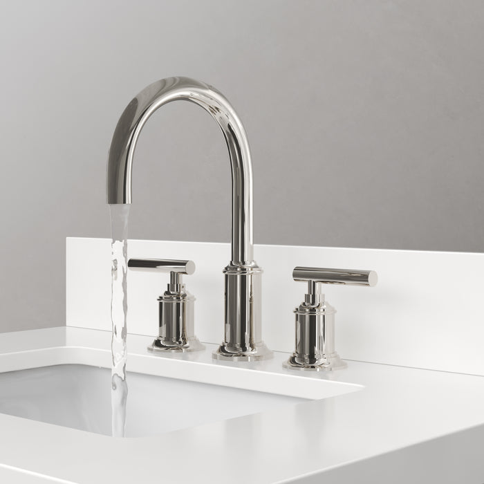 30-Inch  Noir Juglans Kioni Single Sink Bathroom Vanity with Whitebrook Quartz Top & Chrome Faucet