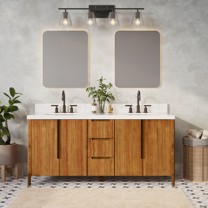 72 Inch Double Sink Mochy Mango Wood Vanity with ORB Faucets Included