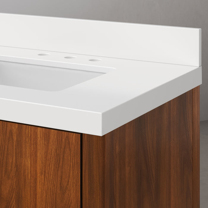72-Inch Zora Noir Juglans Double Sink Bathroom Vanity with Whitebrook Quartz Top - Freestanding