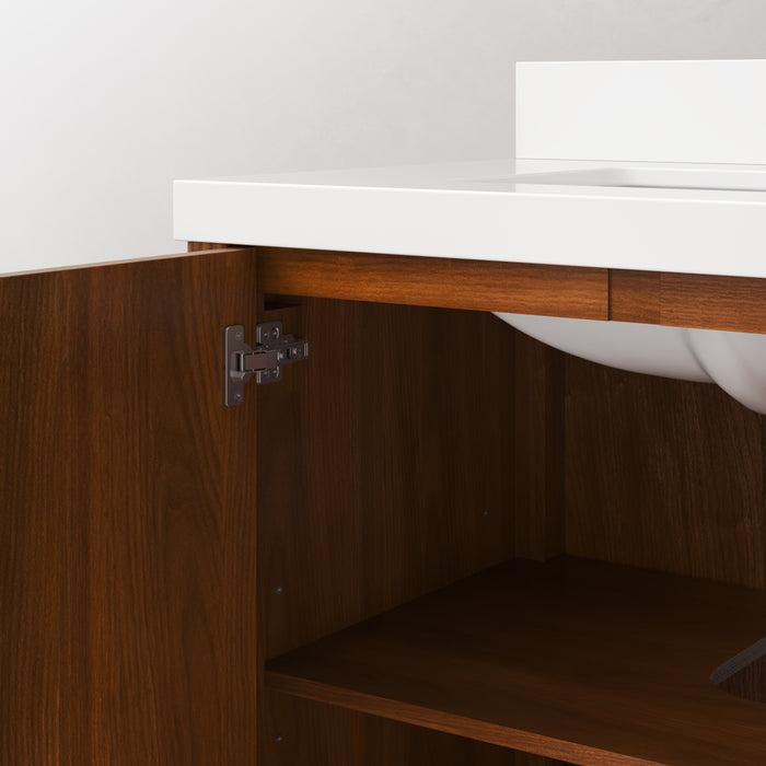 72-Inch Zora Noir Juglans Double Sink Bathroom Vanity with Whitebrook Quartz Top - Freestanding