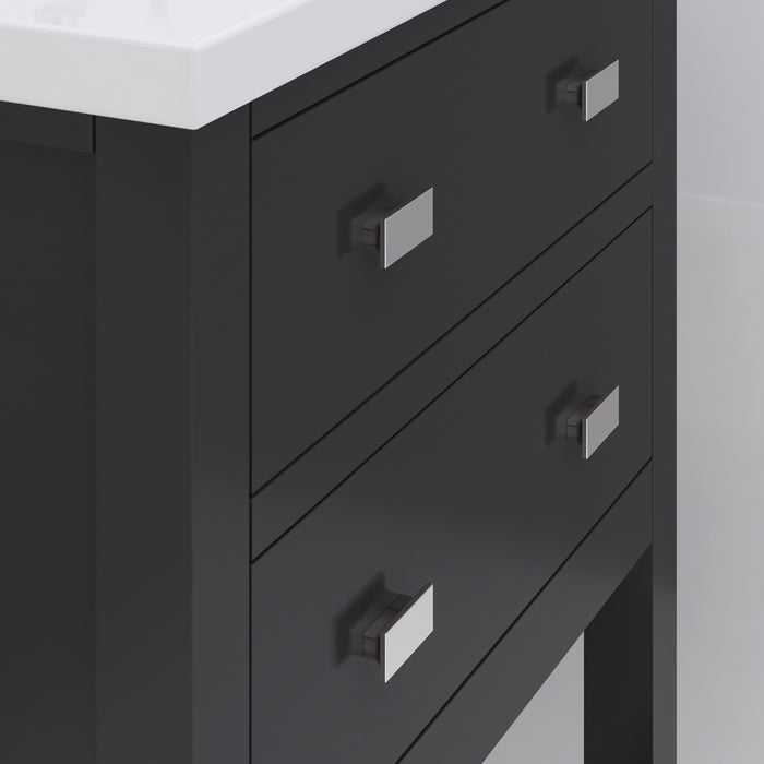 24-Inch Eclipse Freestanding Bathroom Vanity Espresso Finish Integrated Ceramic Sink Top