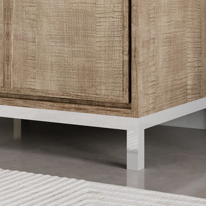 30-Inch Whitebrook Quartz Thera Bathroom Vanity in Lustrous Walnut with Undermount Sink and Mirror